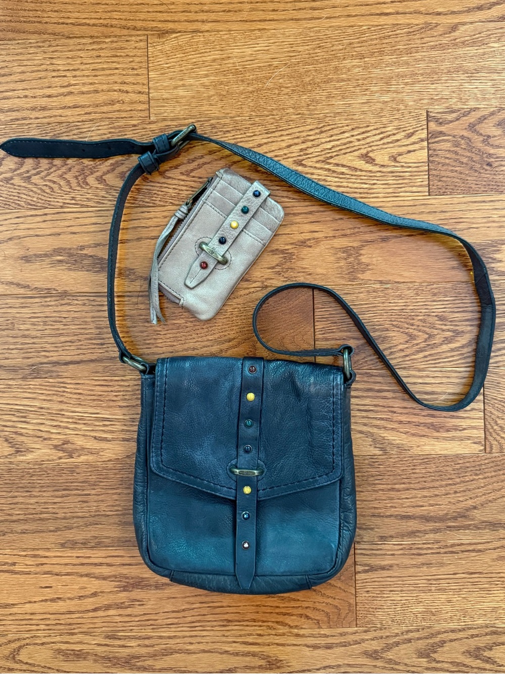 Frye cross body + matching wallet